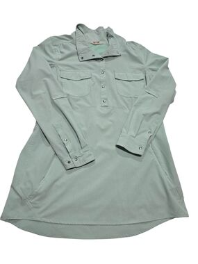 Duluth Trading Outdoor Causual Women's Light Mint Green Long-Sleeve Size Medium